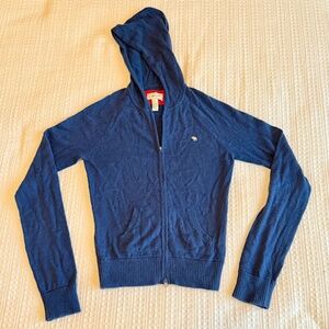 Abercrombie Dark Blue Vintage Full Zip Hoodie Size Medium